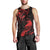 New Zealand Tui Bird Men Tank Top Aotearoa Maori Pattern - Red