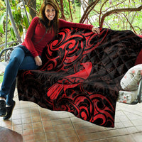 New Zealand Tui Bird Quilt Aotearoa Maori Pattern - Red LT14 - Polynesian Pride