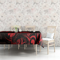 New Zealand Tui Bird Tablecloth Aotearoa Maori Pattern - Red
