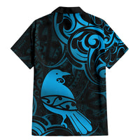 New Zealand Tui Bird Family Matching Mermaid Dress and Hawaiian Shirt Aotearoa Maori Pattern - Blue LT14 - Polynesian Pride