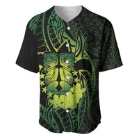 Kia Orana Kuki Airani Baseball Jersey Cook Islands Tangaroa God Tatau Green