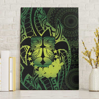 Kia Orana Kuki Airani Canvas Wall Art Cook Islands Tangaroa God Tatau Green LT14 Without Frame Green - Polynesian Pride