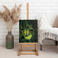 Kia Orana Kuki Airani Canvas Wall Art Cook Islands Tangaroa God Tatau Green LT14 - Polynesian Pride