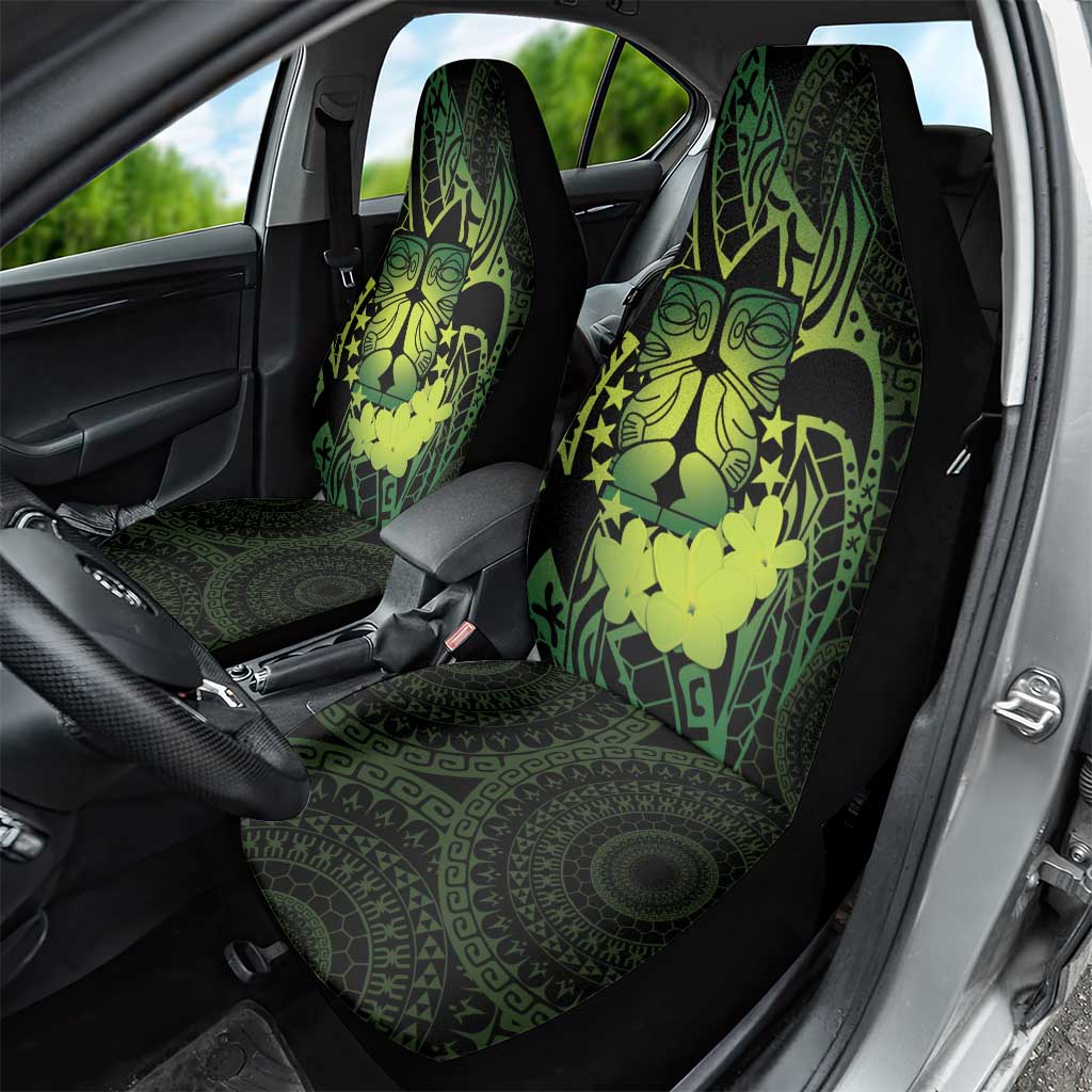 Kia Orana Kuki Airani Car Seat Cover Cook Islands Tangaroa God Tatau Green