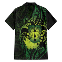 Kia Orana Kuki Airani Family Matching Long Sleeve Bodycon Dress and Hawaiian Shirt Cook Islands Tangaroa God Tatau Green
