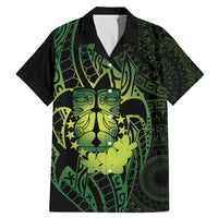 Kia Orana Kuki Airani Family Matching Mermaid Dress and Hawaiian Shirt Cook Islands Tangaroa God Tatau Green