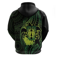 Kia Orana Kuki Airani Hoodie Cook Islands Tangaroa God Tatau Green LT14 - Polynesian Pride