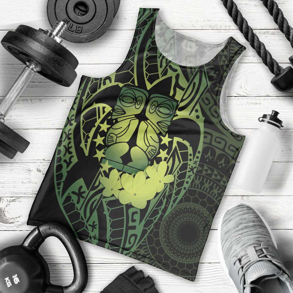 Kia Orana Kuki Airani Men Tank Top Cook Islands Tangaroa God Tatau Green
