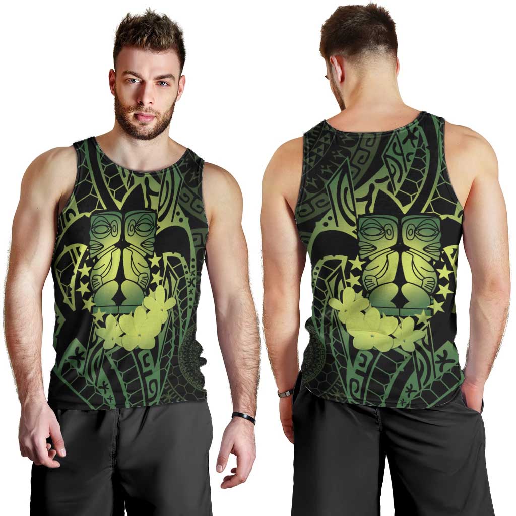 Kia Orana Kuki Airani Men Tank Top Cook Islands Tangaroa God Tatau Green