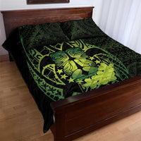 Kia Orana Kuki Airani Quilt Bed Set Cook Islands Tangaroa God Tatau Green