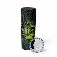 Kia Orana Kuki Airani Skinny Tumbler Cook Islands Tangaroa God Tatau Green