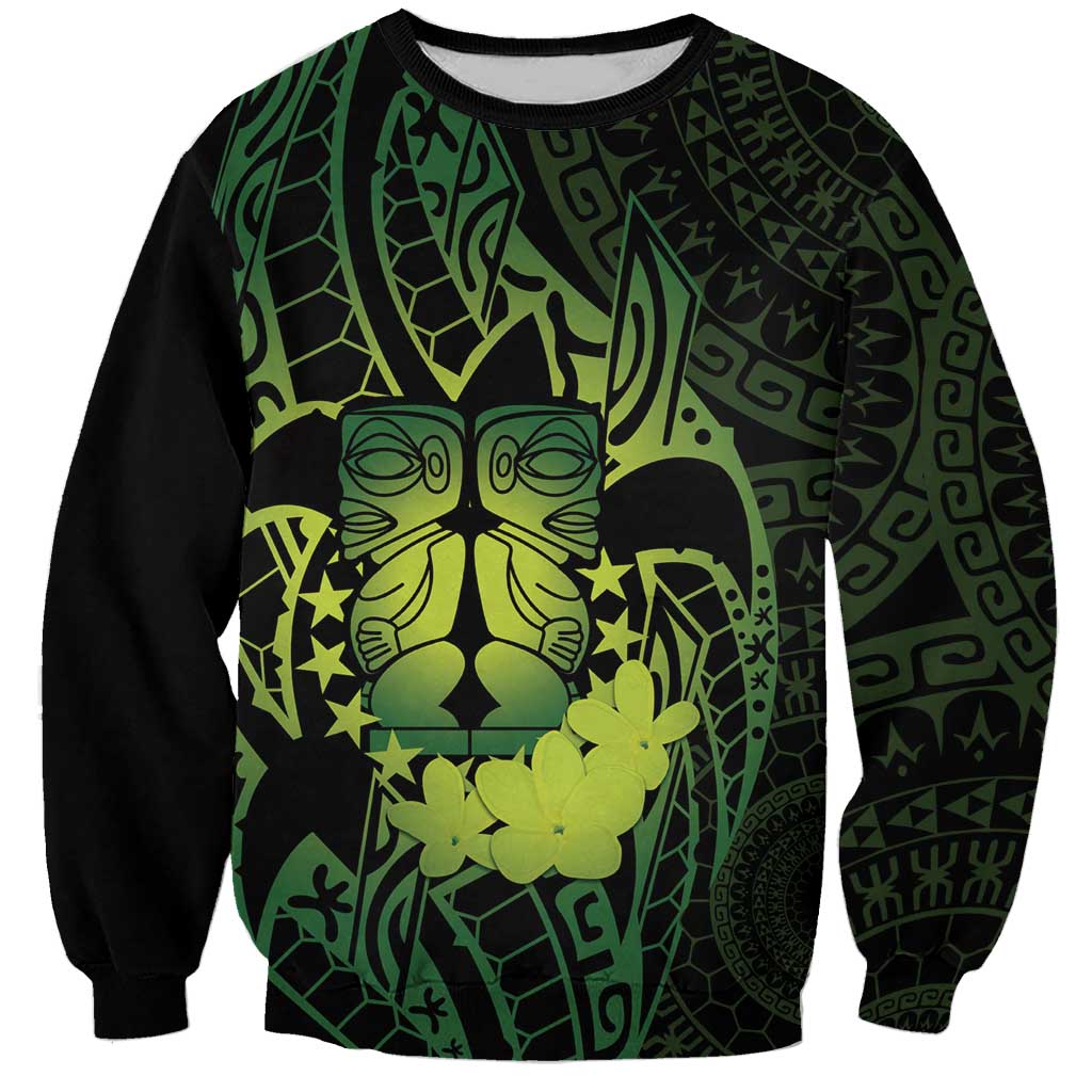 Kia Orana Kuki Airani Sweatshirt Cook Islands Tangaroa God Tatau Green