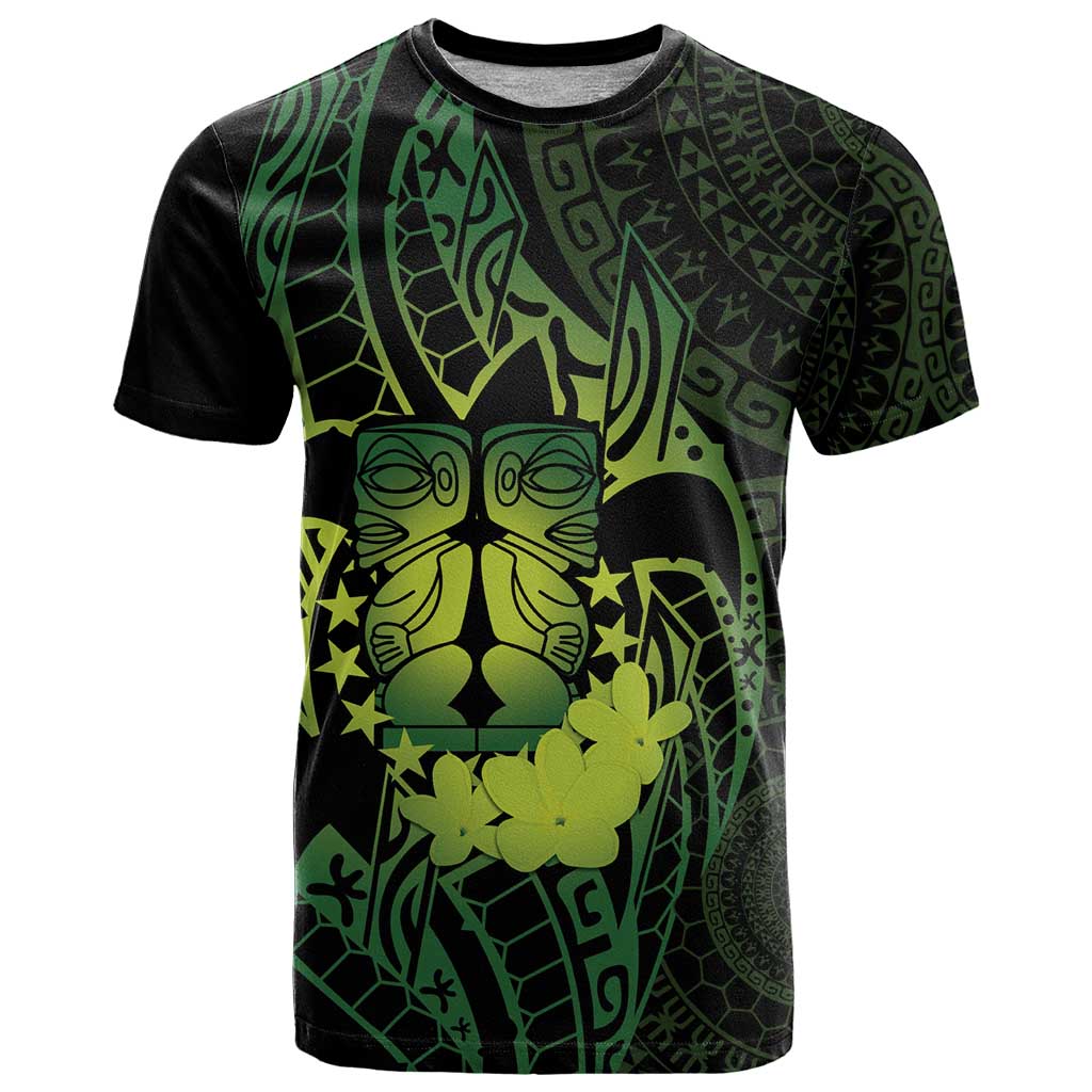 Kia Orana Kuki Airani T Shirt Cook Islands Tangaroa God Tatau Green