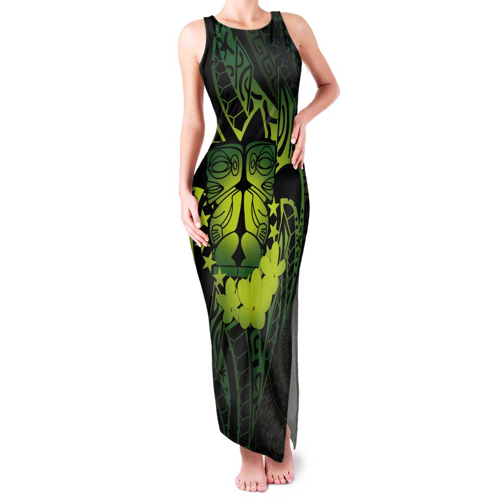 Kia Orana Kuki Airani Tank Maxi Dress Cook Islands Tangaroa God Tatau Green