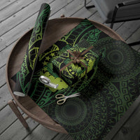 Kia Orana Kuki Airani Wrapping Paper Cook Islands Tangaroa God Tatau Green LT14 - Polynesian Pride
