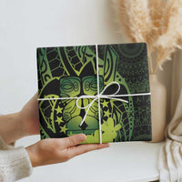 Kia Orana Kuki Airani Wrapping Paper Cook Islands Tangaroa God Tatau Green LT14 - Polynesian Pride