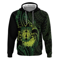 Kia Orana Kuki Airani Zip Hoodie Cook Islands Tangaroa God Tatau Green