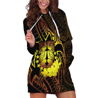 Kia Orana Kuki Airani Hoodie Dress Cook Islands Tangaroa God Tatau Gold
