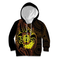 Kia Orana Kuki Airani Kid Hoodie Cook Islands Tangaroa God Tatau Gold