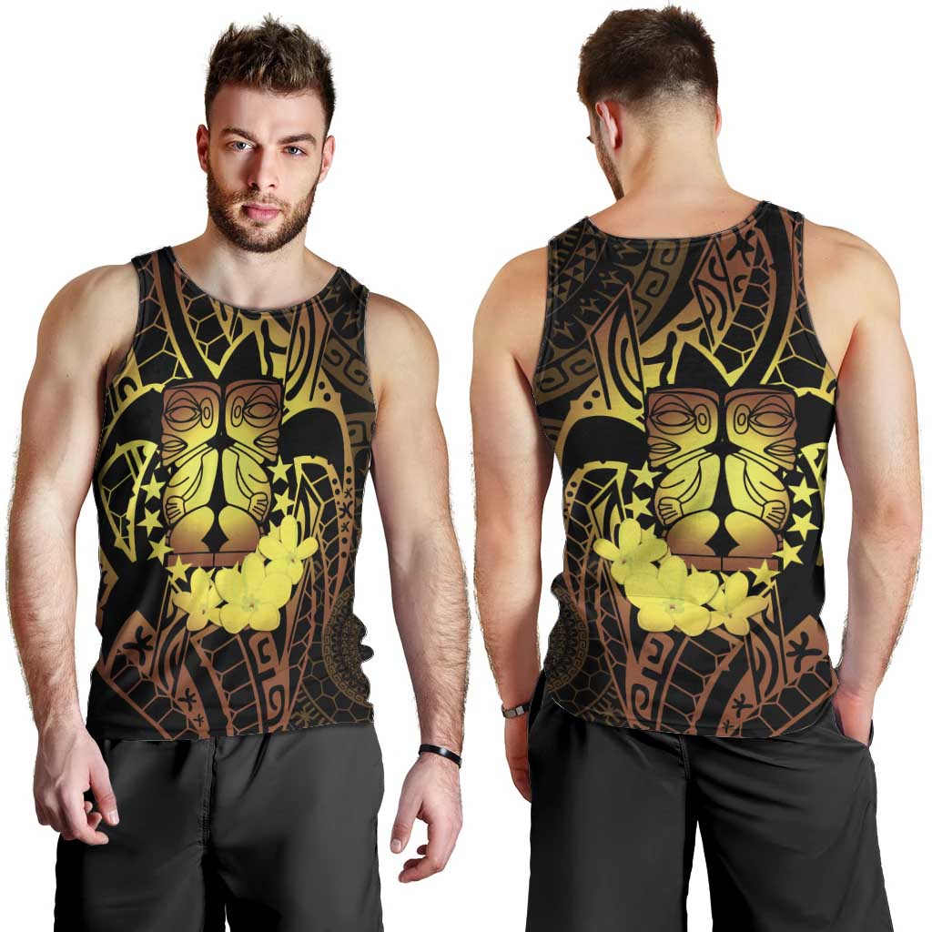 Kia Orana Kuki Airani Men Tank Top Cook Islands Tangaroa God Tatau Gold