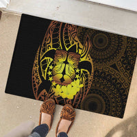 Kia Orana Kuki Airani Rubber Doormat Cook Islands Tangaroa God Tatau Gold