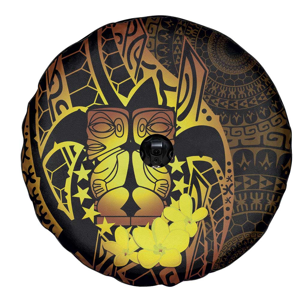 Kia Orana Kuki Airani Spare Tire Cover Cook Islands Tangaroa God Tatau Gold