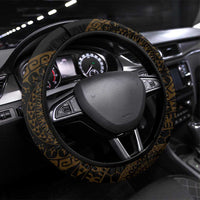 Kia Orana Kuki Airani Steering Wheel Cover Cook Islands Tangaroa God Tatau Gold