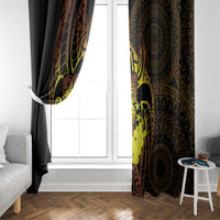Kia Orana Kuki Airani Window Curtain Cook Islands Tangaroa God Tatau Gold LT14 - Polynesian Pride