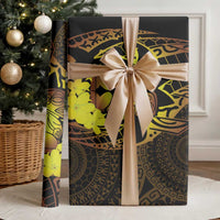 Kia Orana Kuki Airani Wrapping Paper Cook Islands Tangaroa God Tatau Gold LT14 - Polynesian Pride