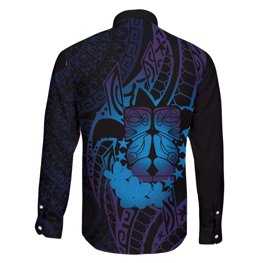 Kia Orana Kuki Airani Family Matching Summer Maxi Dress and Hawaiian Shirt Cook Islands Tangaroa God Tatau Purple