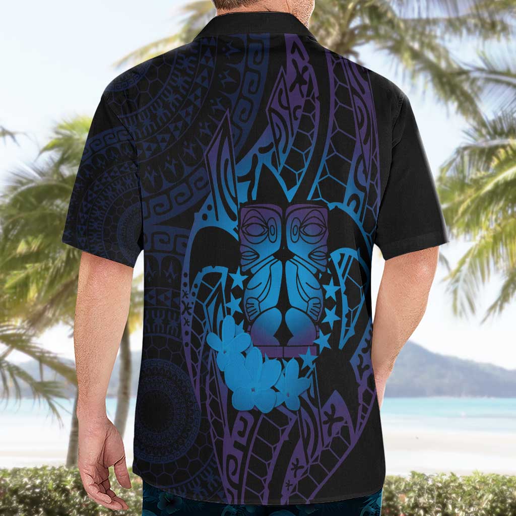 Kia Orana Kuki Airani Hawaiian Shirt Cook Islands Tangaroa God Tatau Purple