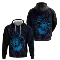 Kia Orana Kuki Airani Hoodie Cook Islands Tangaroa God Tatau Purple LT14 - Polynesian Pride