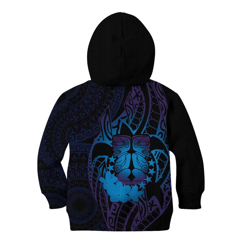 Kia Orana Kuki Airani Kid Hoodie Cook Islands Tangaroa God Tatau Purple