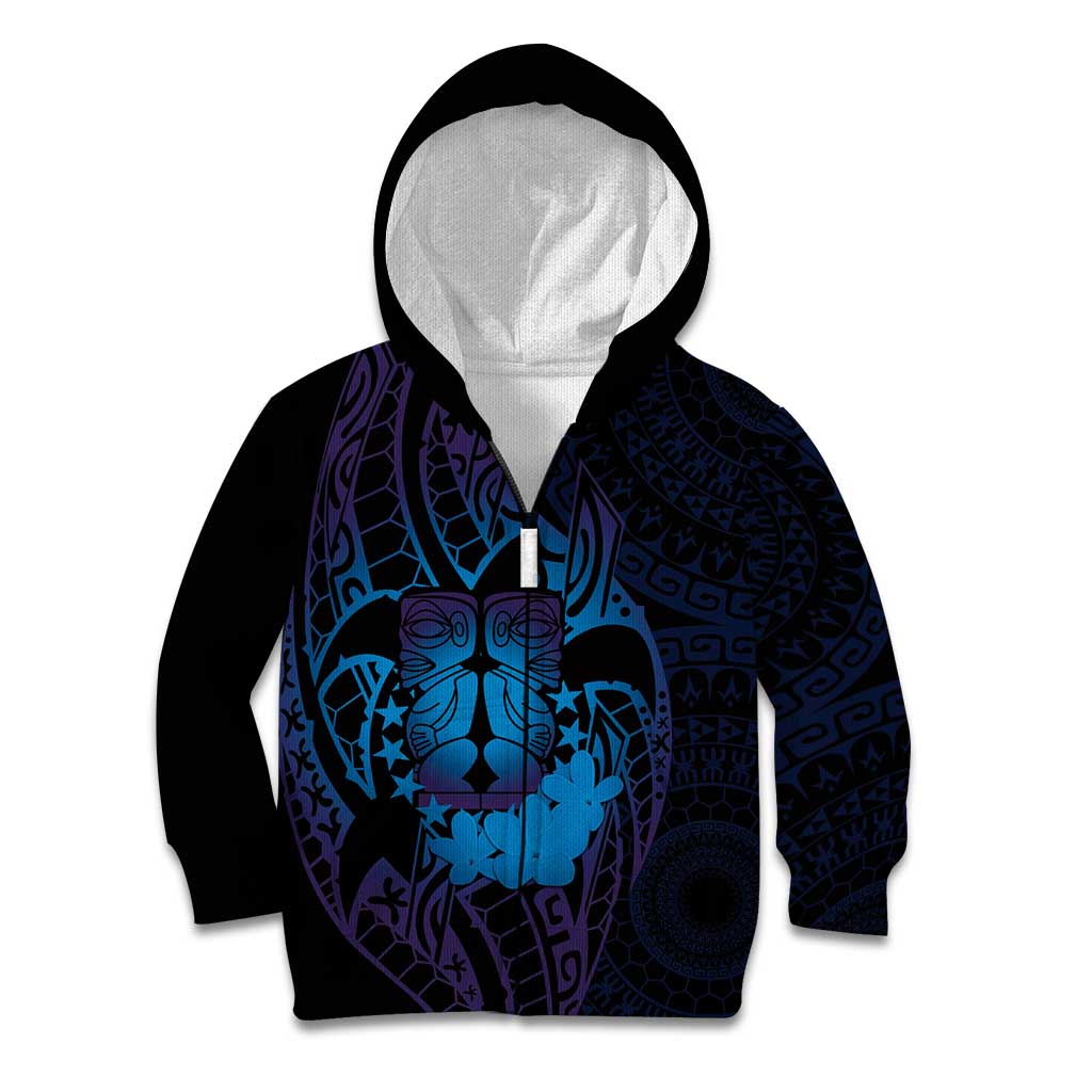 Kia Orana Kuki Airani Kid Hoodie Cook Islands Tangaroa God Tatau Purple