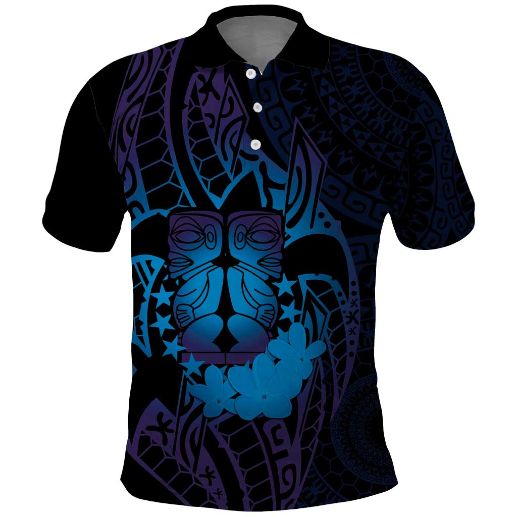 Kia Orana Kuki Airani Polo Shirt Cook Islands Tangaroa God Tatau Purple
