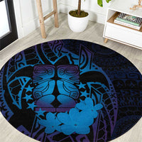 Kia Orana Kuki Airani Round Carpet Cook Islands Tangaroa God Tatau Purple