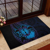 Kia Orana Kuki Airani Rubber Doormat Cook Islands Tangaroa God Tatau Purple