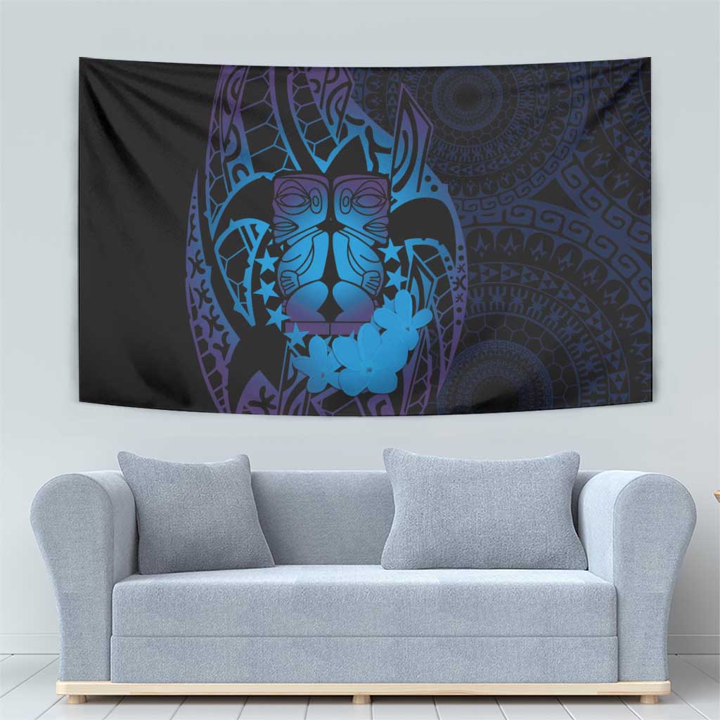 Kia Orana Kuki Airani Tapestry Cook Islands Tangaroa God Tatau Purple