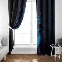 Kia Orana Kuki Airani Window Curtain Cook Islands Tangaroa God Tatau Purple