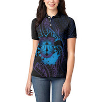 Kia Orana Kuki Airani Women Polo Shirt Cook Islands Tangaroa God Tatau Purple