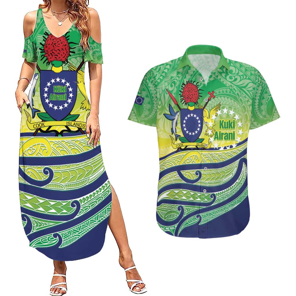 Te Maeva Nui Cook Islands Couples Matching Summer Maxi Dress and Hawaiian Shirt 60th Independence Anniversary Proud