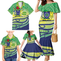 Te Maeva Nui Cook Islands Family Matching Mermaid Dress and Hawaiian Shirt 60th Independence Anniversary Proud