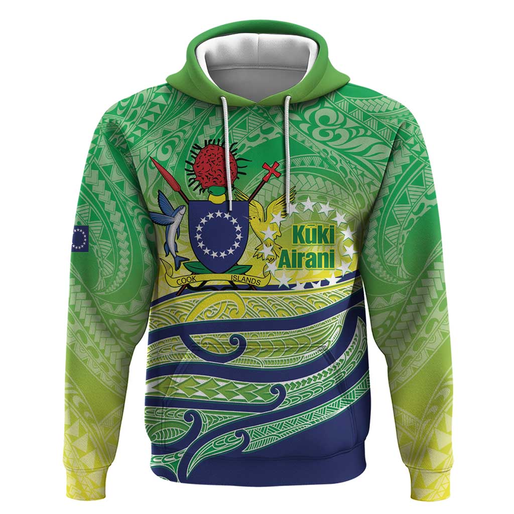 Te Maeva Nui Cook Islands Hoodie 60th Independence Anniversary Proud LT14 Pullover Hoodie Green - Polynesian Pride
