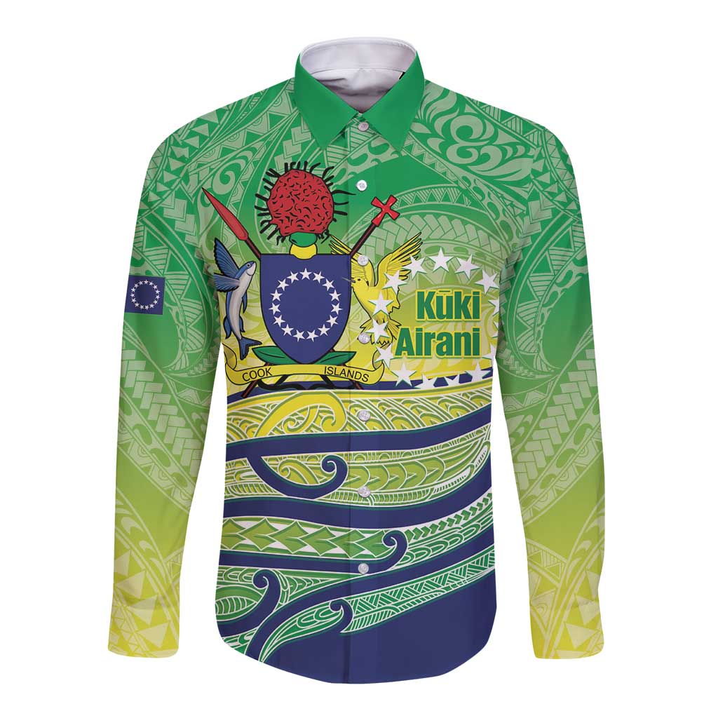 Te Maeva Nui Cook Islands Long Sleeve Button Shirt 60th Independence Anniversary Proud