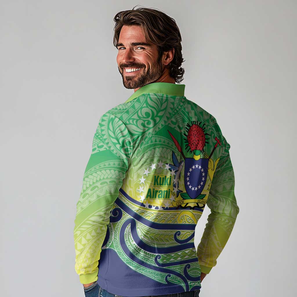 Te Maeva Nui Cook Islands Long Sleeve Polo Shirt 60th Independence Anniversary Proud