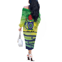 Te Maeva Nui Cook Islands Off The Shoulder Long Sleeve Dress 60th Independence Anniversary Proud