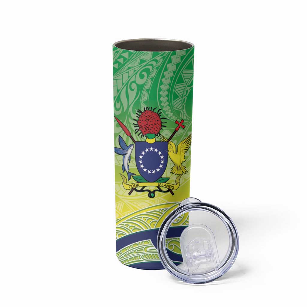 Te Maeva Nui Cook Islands Skinny Tumbler 60th Independence Anniversary Proud LT14 - Polynesian Pride