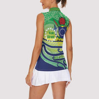 Te Maeva Nui Cook Islands Women Sleeveless Polo Shirt 60th Independence Anniversary Proud
