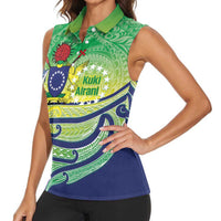 Te Maeva Nui Cook Islands Women Sleeveless Polo Shirt 60th Independence Anniversary Proud