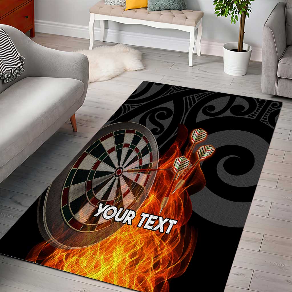 Personalised Aotearoa Darts Area Rug Maori Koru Flaming Dartboard LT14 - Polynesian Pride